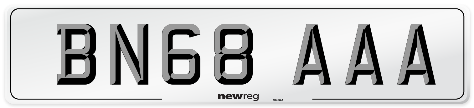 BN68 AAA Number Plate from New Reg